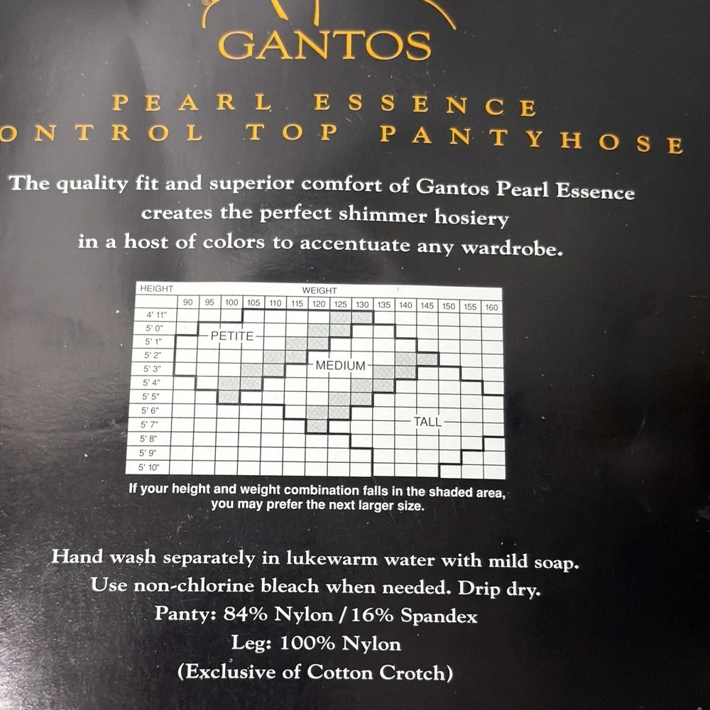 Vintage Gantos Pearl Essence Hosiery Pantyhose Medium Gray Gold Silver Lot 3